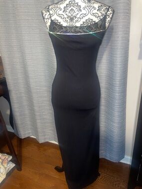 Ruby Rox Black Strapless Maxi Dress with Rhinestone Accent